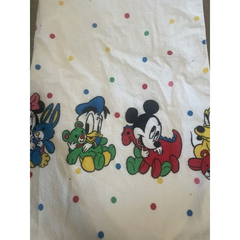 Vintage Walt Disney Mickey‎ Mouse Minnie Donald Duck Pluto Pillow Case